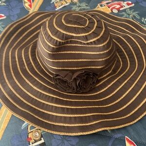 Peter Grimm Brown and Gold large brimmed hat